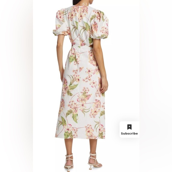 Wayf Floral‎ Cutout midi Dress size small NWT - Picture 3 of 7